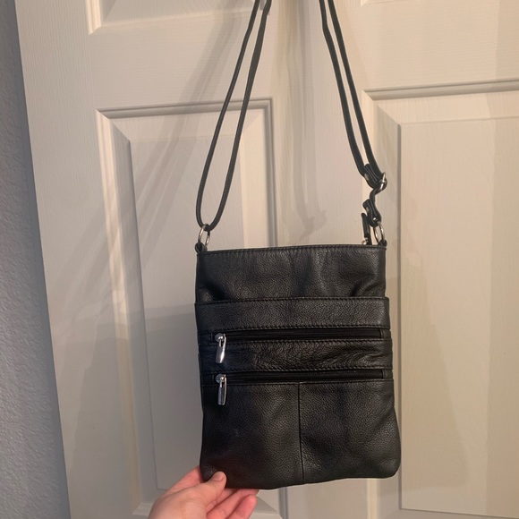 Black Leather Crossbody Bag - Picture 4 of 4